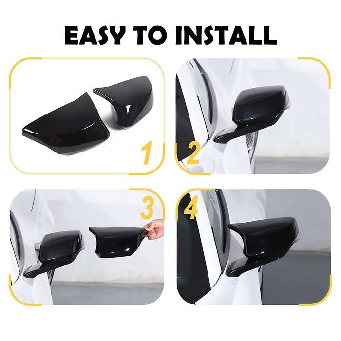 Side Rearview Mirror Guard Cover Trim for C8 Z51 Z06 2020-2023 Accessories Black
