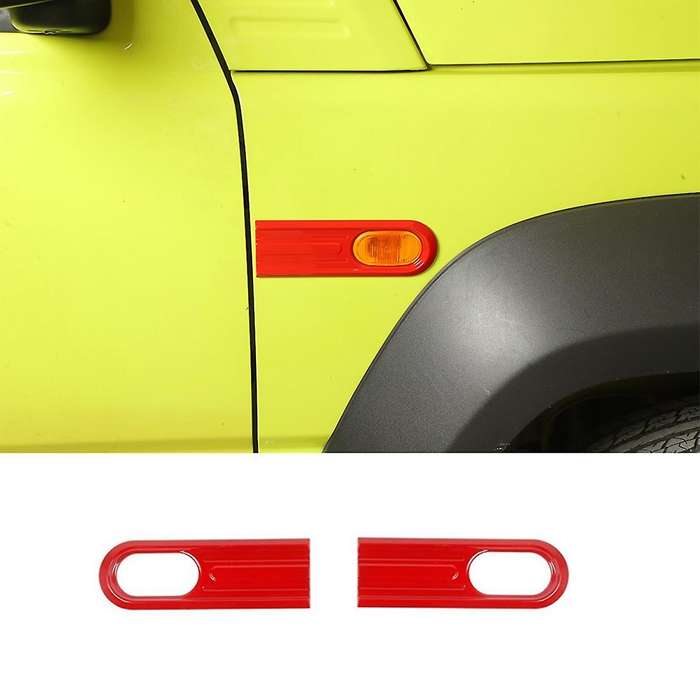Side Turn Signal Light Lamp Decoration Cover Trim for Jimny 2019 2020 2021 Car Accessories (Red)