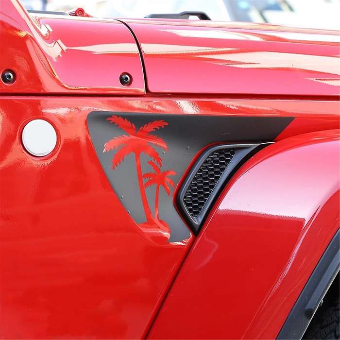 Side Vent Coconut Decals, Precut Black PVC Sticker for JL / JT 2018-2024