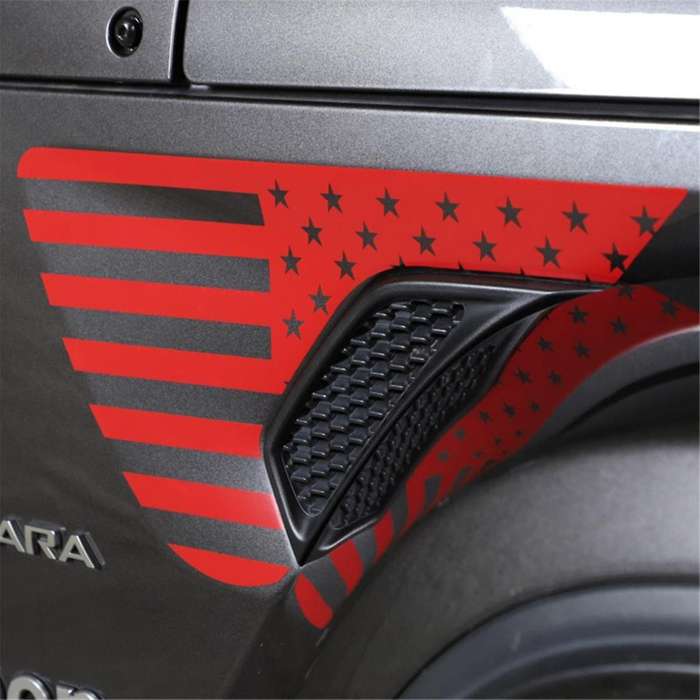 Side Vent Sticker Cover Decals Trim Red for Wrangler JL JLU 2018-2022 JT 2020-2022