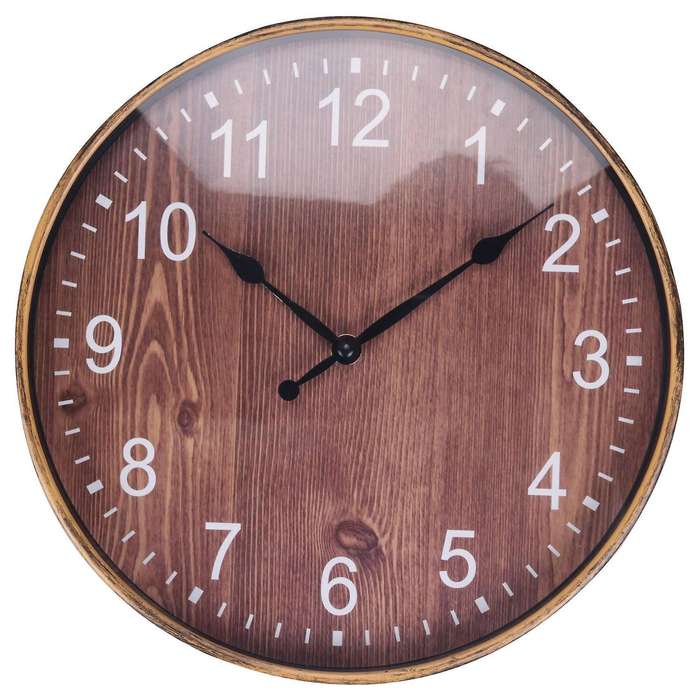 Silent Wood Grain Wall Clock, 3d Retro Wall Clock for /living Room Decoration, 12 Inches