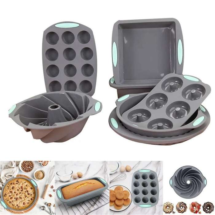Silicone Bread Muffin Mold Heat-Resistant Oven Tray Non-Stick Kitchen Baking Tray Cake Pan Set Cake