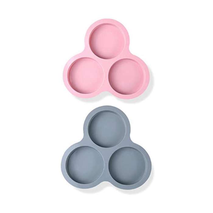 Silicone Egg Pan Reusable Egg Mold,non-stick Baking Pan,3 Cavity Silicone Muffin Pans 2pc