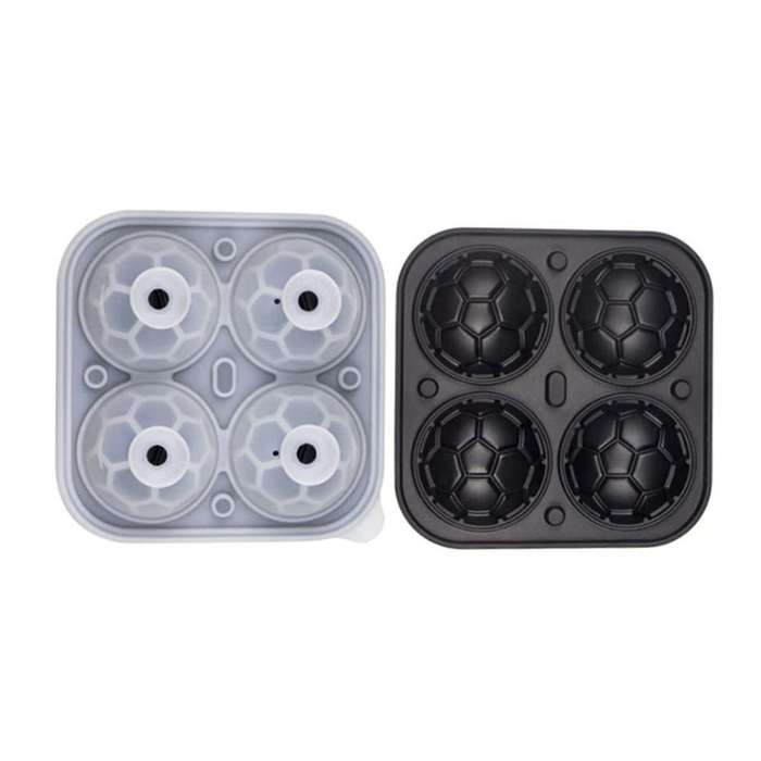 Silicone Football Ice Tray Shape Whisky Ice Ball Maker Hockey Mold Cube Freezer Ice Box Kitchen Tool