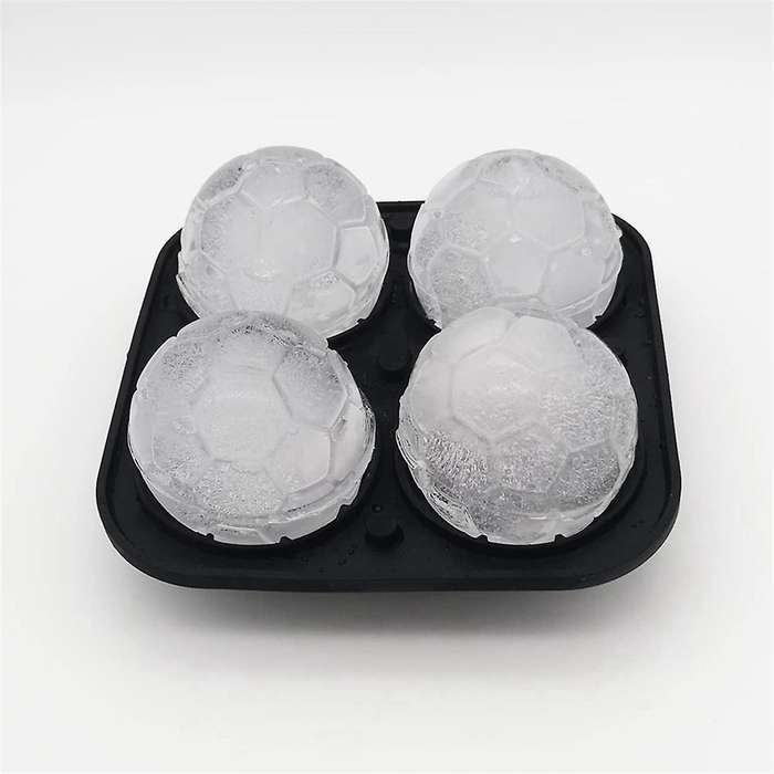Silicone Football Ice Tray Shape Whisky Ice Ball Maker Hockey Mold Cube Freezer Ice Box Kitchen Tool