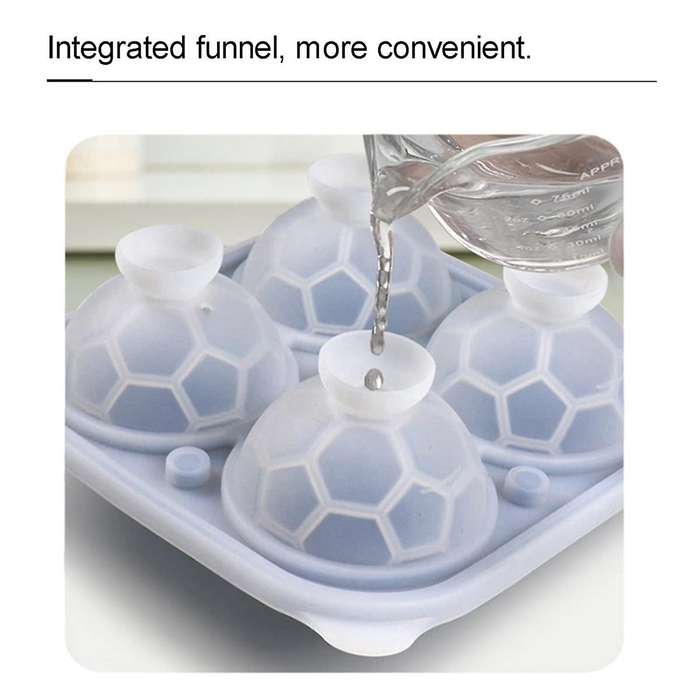 Silicone Football Ice Tray Shape Whisky Ice Ball Maker Hockey Mold Cube Freezer Ice Box Kitchen Tool