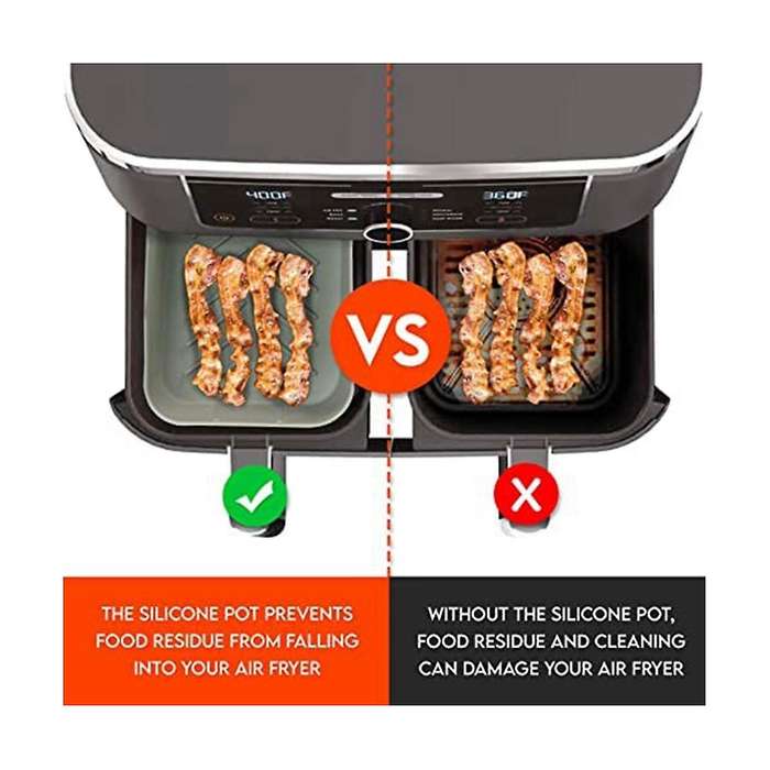 Silicone Liners, Silicone Liner Reusable Food Safe Non Stick Basket Accessories 2pc
