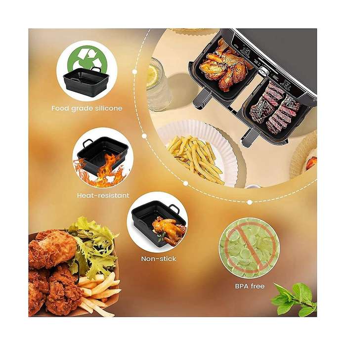 Silicone Liners for Ninja Dual Af400uk & Tower T17088, Foldable Silicone Basket Inserts