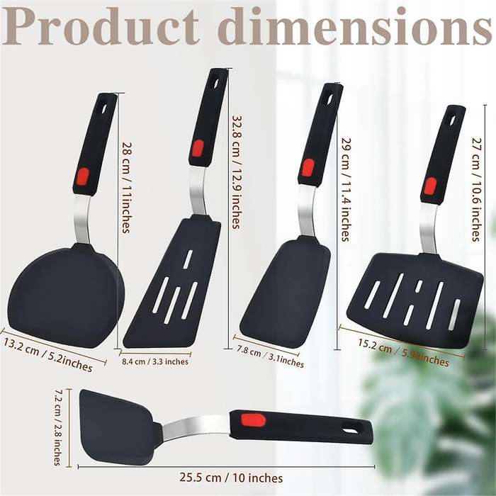 Silicone Spatula, 5-pack Spatulas Silicone Set for Nonstick Cookware, Heat Resistant Kitchen Cooking