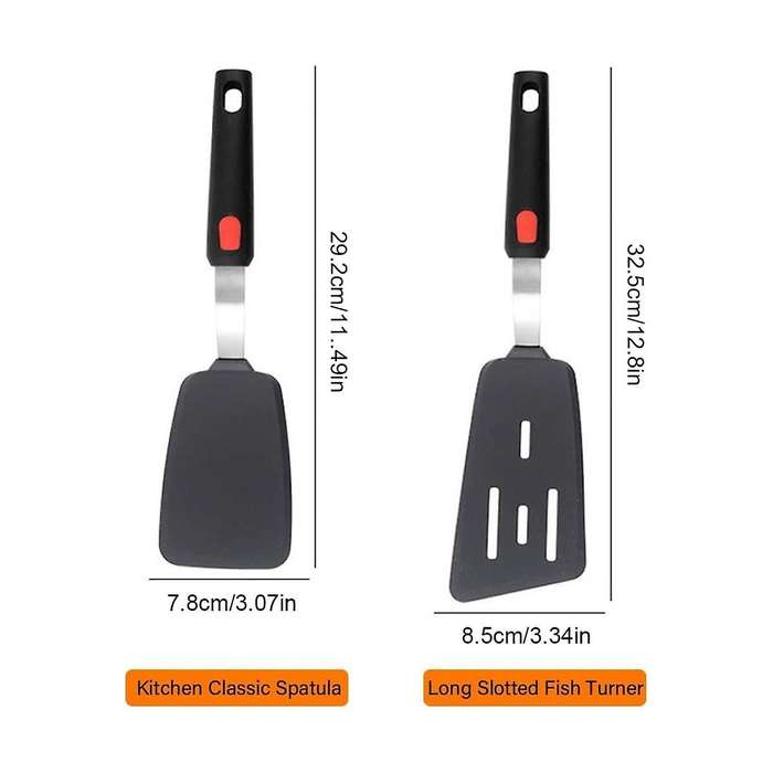 Silicone Spatula 2, 600F Heat Resistant Cooking Spatulas for Cookware, Kitchen Utensils Use Spatul