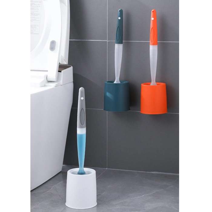 Silicone Toilet Brush Clean without Dead Corners Punch-free Wall-mounted Cleaning Brush Can Deterge