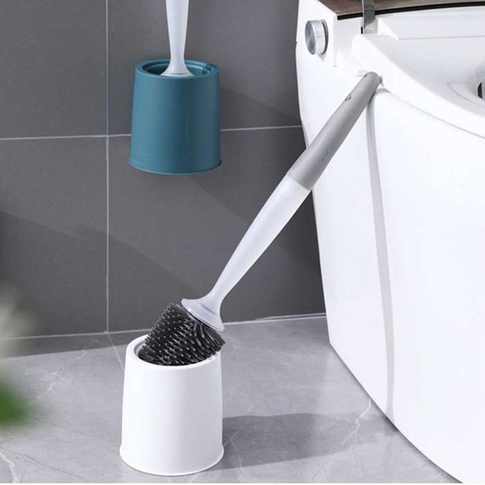 Silicone Toilet Brush Clean without Dead Corners Punch-free Wall-mounted Cleaning Brush Can Deterge