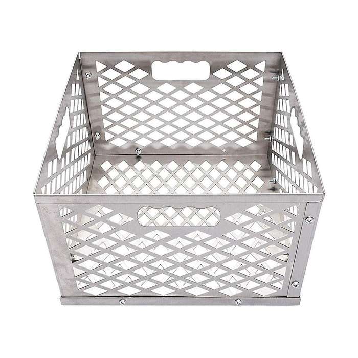 Silver 5279338P04 Stainless Steel Offset Smoker Charcoal Firebox Basket, Silver Charcoal Basket, Fi
