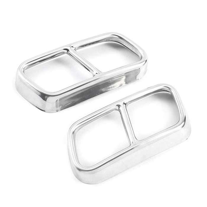 Silver Car Tail Muffler Exhaust Pipe Output Cover Decor Trim for F01 7 Series 730i 740i 750i 760i 20
