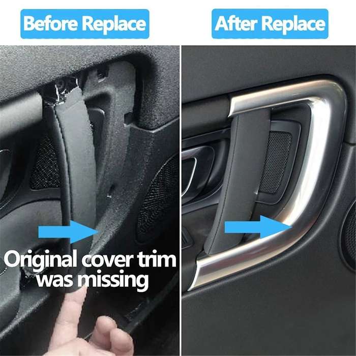 Silver Car Left Interior Door Pull Handle Cover Trim Replacement for Sport 2015-2019 Lr076101