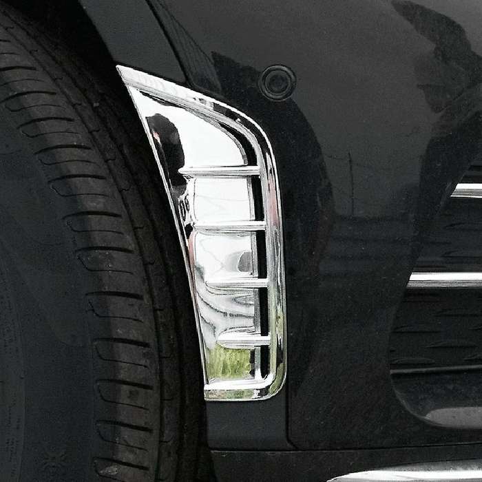 Silver Front Bumper Spoiler Air Knife Fog Light Frame Cover Stickers Trim for GLC Coupe 2020 2021