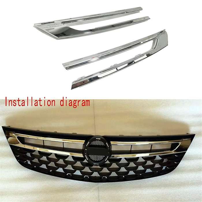 Silver Front Bumper Radiator Grille Trim for Opel (k) 2015-2020 13423641 13423642