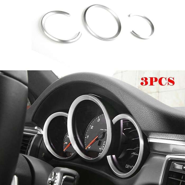 Silver Interior Front Dashboard Edge Instrument Panel Trim Cover 3Pcs for- 718 2013-2018