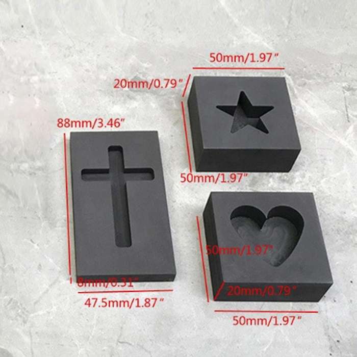 Silver Ingot Mold Graphite Crucible Mold Melting Gold Silver Nonferrous Metal Casting Refining Scrap