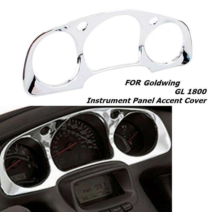 Silver Motorcycle Instrument Panel Accent Cover Decor Trim for Goldwing 1800 GL1800 2001-2005