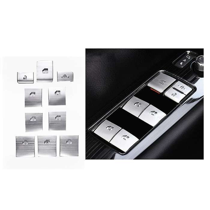 Silver Sequin Stickers Modified Special Interior Lifting Panel Frame Window Button Sticker for Alpha