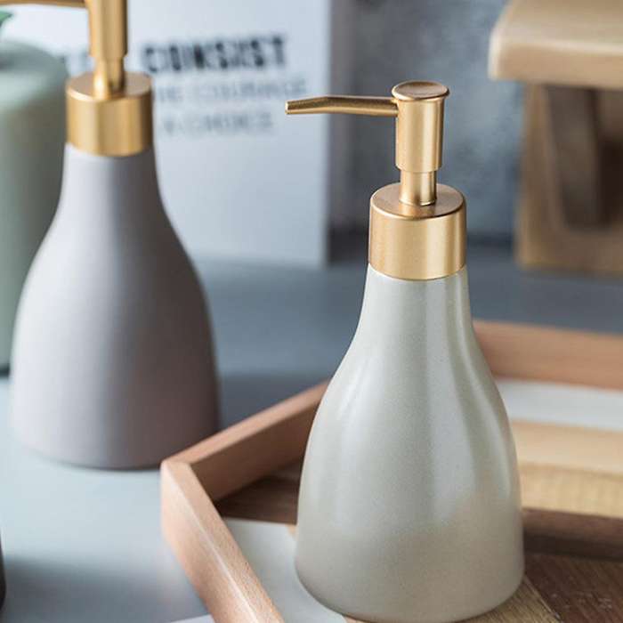 Simple Frosted Ceramic Bathroom Soap Dispenser Cone-Shaped Hand Soap Bottle Hotel Club Shower Gel Su