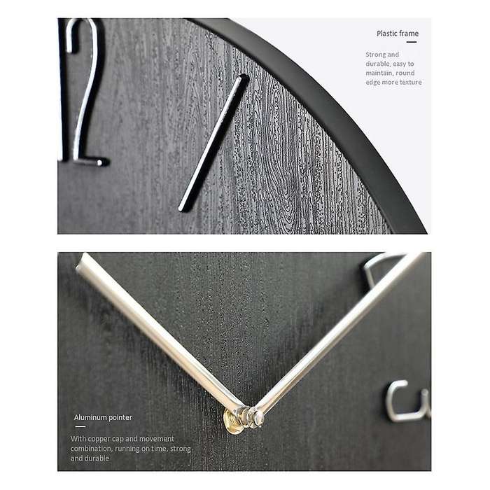 Simple Wall Clock 12 Inch Living Room Home Wall Clock Clock Watch Bedroom Wall Clock-Beige