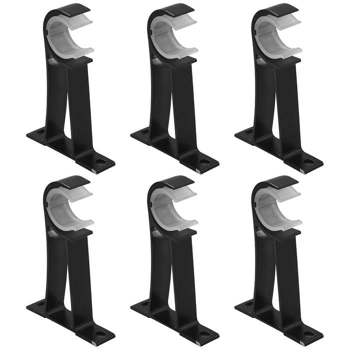 Single Curtain Rod Brackets for Drapery Rod Aluminum Alloy Heavy Duty Curtain Rod Holders (black) 6