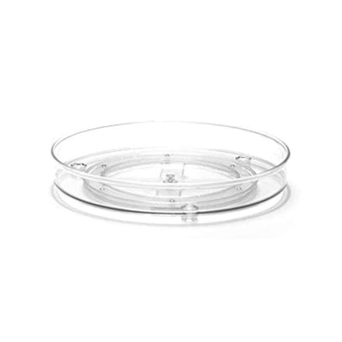 Size 2-pack Rotating Cabinet Organizer Transparent Plastic Pet Turntable Storage Rack Spice Cosmeti