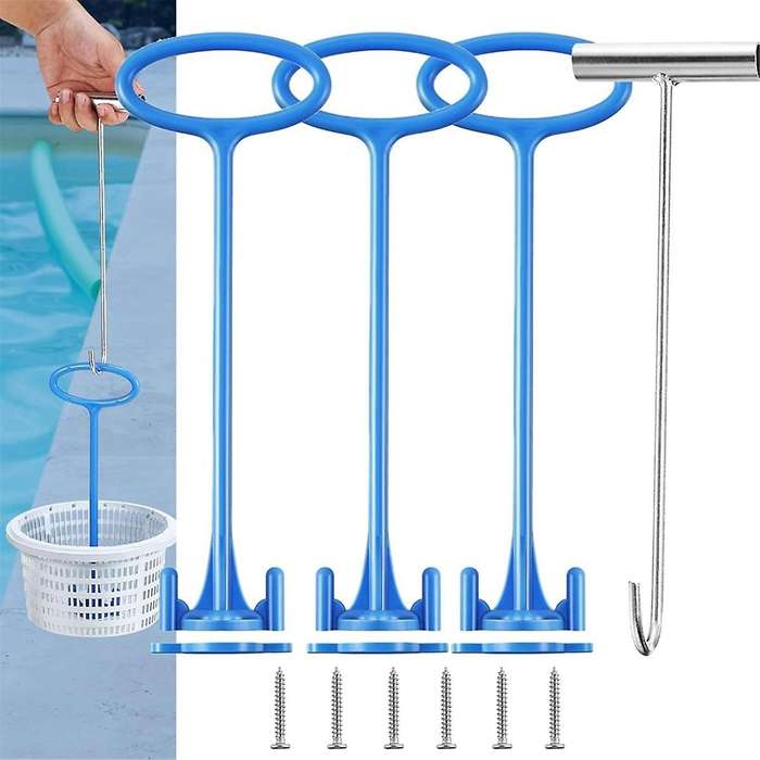 Skimmer Basket Handle,Skimmer Basket Handle Hook Universal Pool Skimmer Basket Handle Fit Inground P