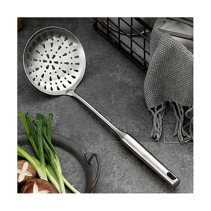 Skimmer Colander Stainless Steel with Long Handle Colander for Kitchen and Catering Hot Pot Frying
