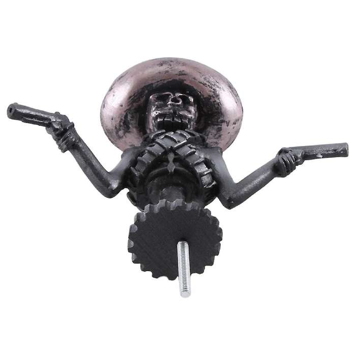 Skull Gunner Hood Decorative Resin Sculpture Decoration 11.5x15.2cm