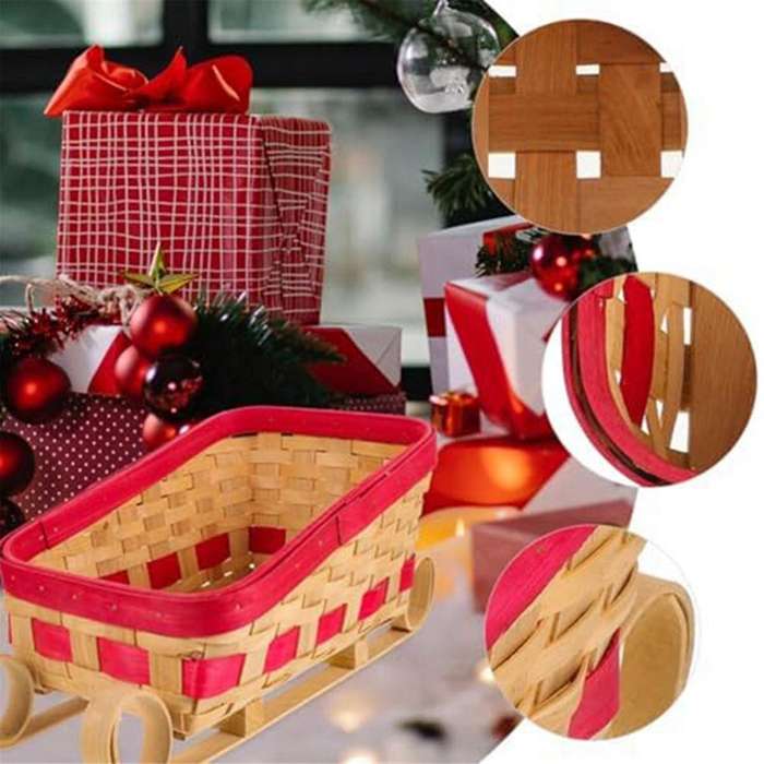 Sleigh Basket Candy Bowl Christmas Candy Storage Basket Table Centerpiece Sled Ornament Sleigh Baske