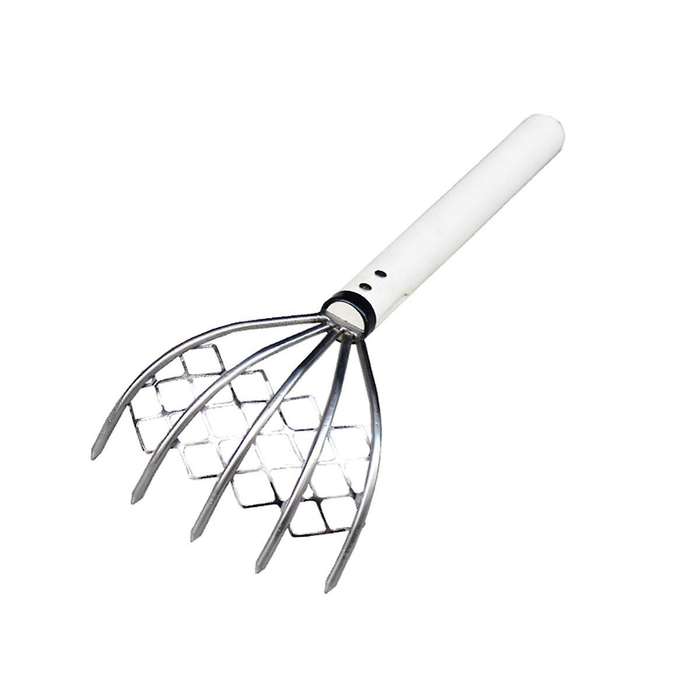 Small Nail Rake with Net Bag Small Rake Shell Digging Tool Sea Catching Small Wooden Rake Wooden Han
