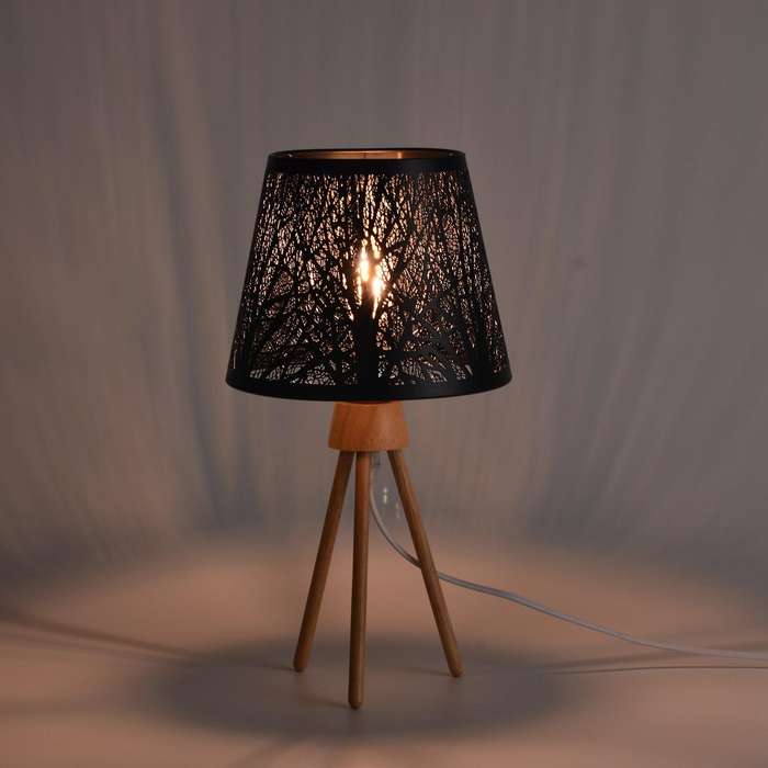 Small Lamp Shade on Bulb,Barrel Metal Lampshade with Pattern of Trees for Table Chandelier Wall Lam