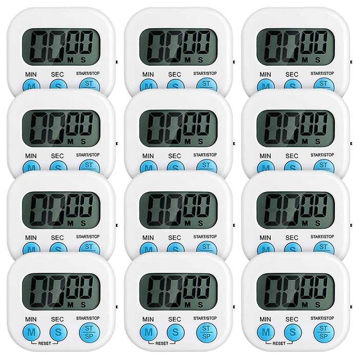 Small Kitchen Timer Timer with Loud Alarm Magnetic Display Timer LED Countdown Timer for Cooking Whi