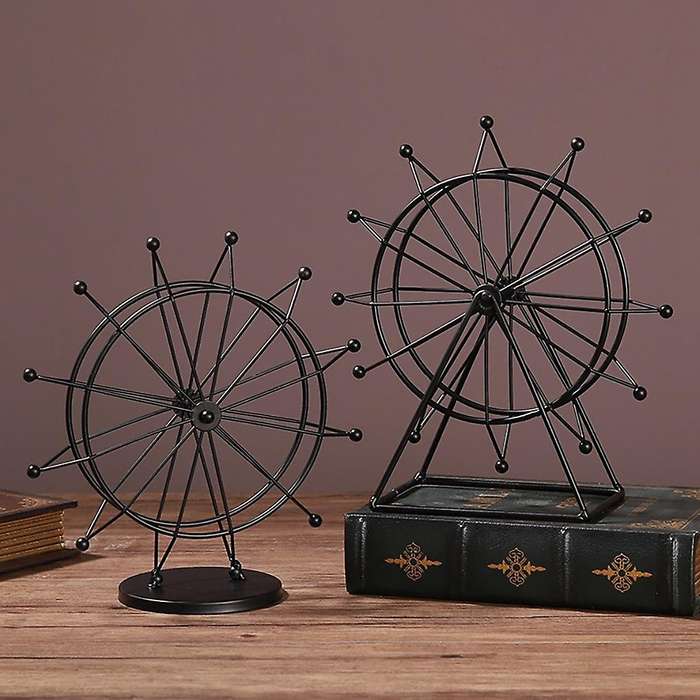 Small Rotating Wheel Metal Miniatures for Interior Metal Decorations Home Decoration Crafts Ornament