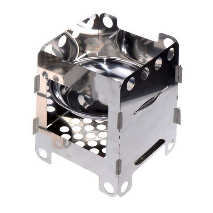 Small Outdoor Camping Stainless Steel Wood Stove Card Furnace Ultra Light Portable Alcohol Stove