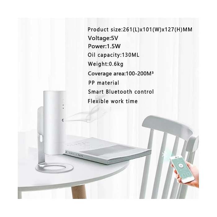 Smart Diffuser with Bluetooth-Compatible Control Desktop Home Essential Oil Fragrance Device Scent