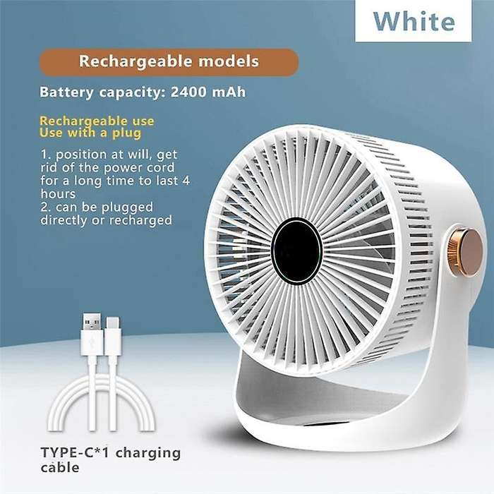 Smart Home Charging Mute Electric Fan Home Remote Control Desktop Timing Desktop Air Circulation Fan
