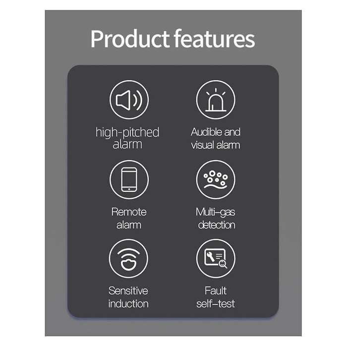 Smart Home Wireless WiFi Combustible Gas Detector Smart Life APP Remote Alarm 85DB Security Protecti