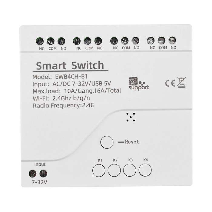 Smart WiFi Bluetooth Switch Relay Module+Remote 7-32V on Off Controller 4CH 2.4G WiFi Remote for Ale