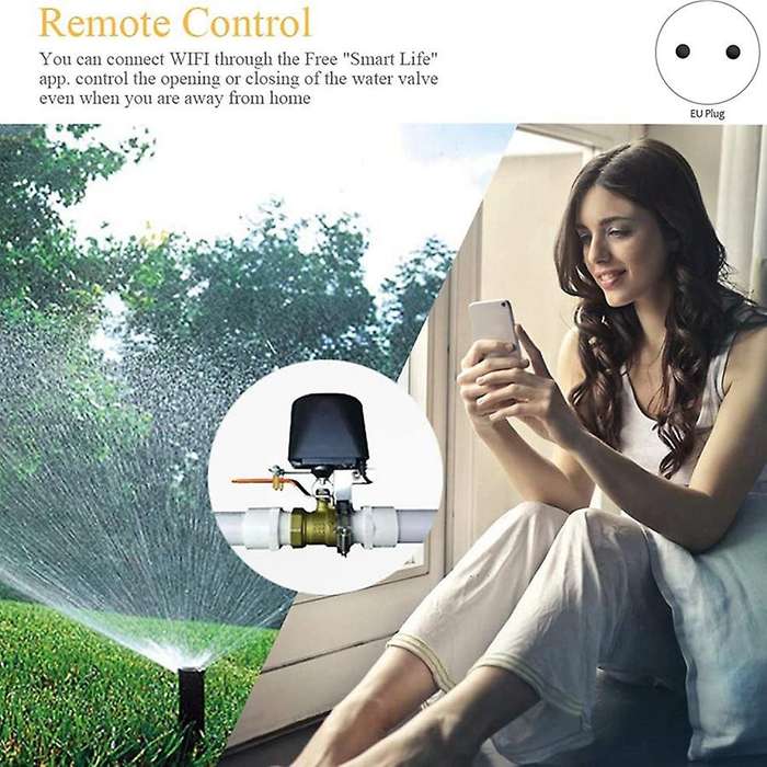 Smart WIFI Gas Water Valve Control Home Automation System Compatible with Alexa APP-EU Plug