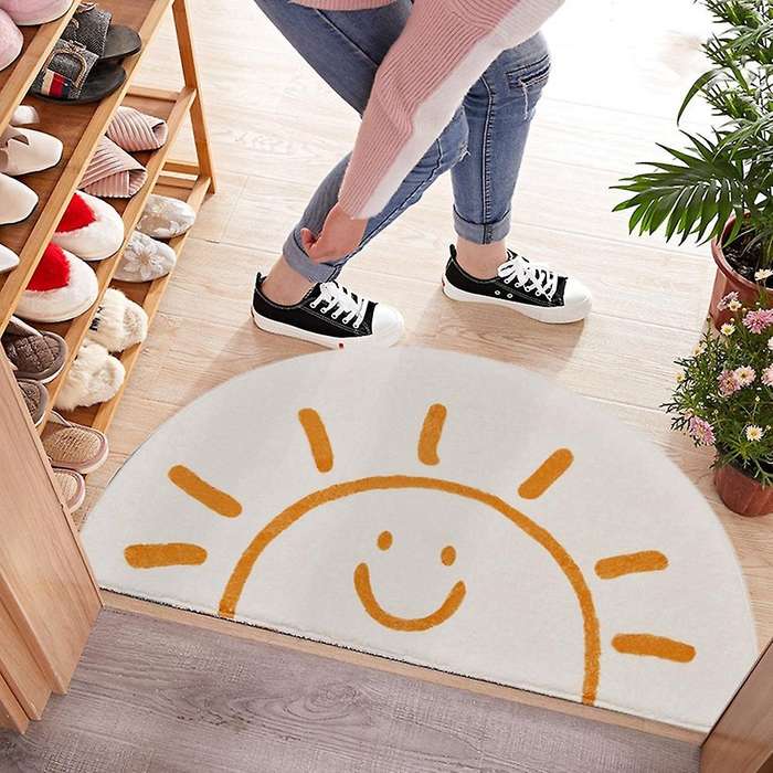 Smile Carpet Ins Cute Bedroom Rug Living Room Soft Carpet Non-Slip Bathroom Floor Mat Bedside Balcon