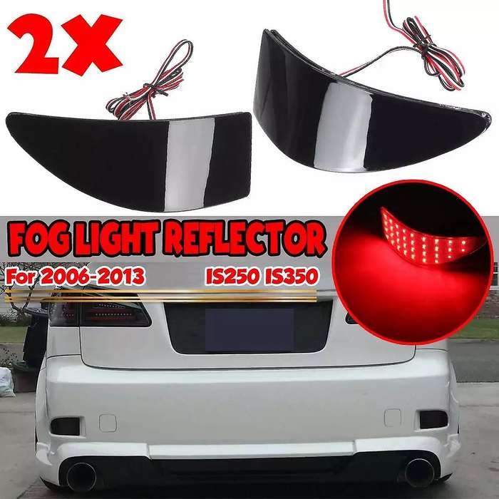 Smoked 2Pcs Car LED Tail Rear Bumper Reflector Light LED Fog Light Lamp LED Reflectors for IS250 IS3