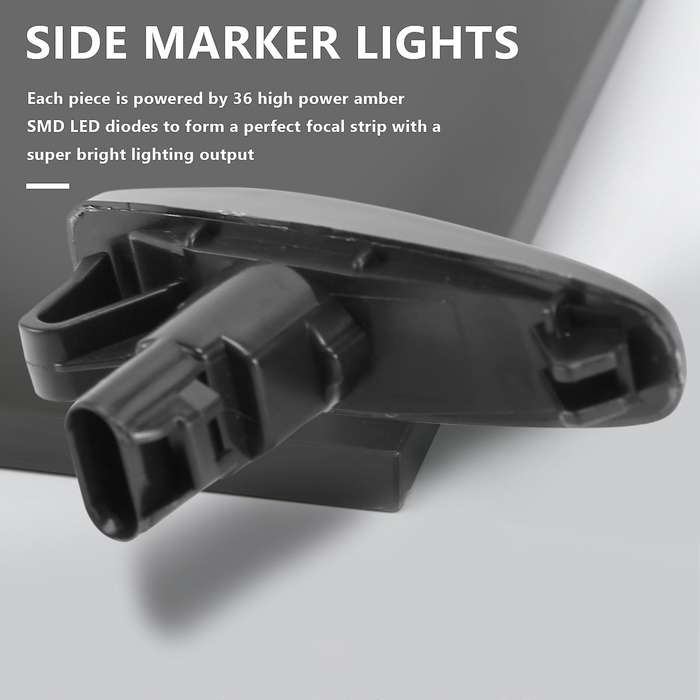 Smoked Lens Amber Full LED Front Side Marker Lights Compatible Mitsubishi