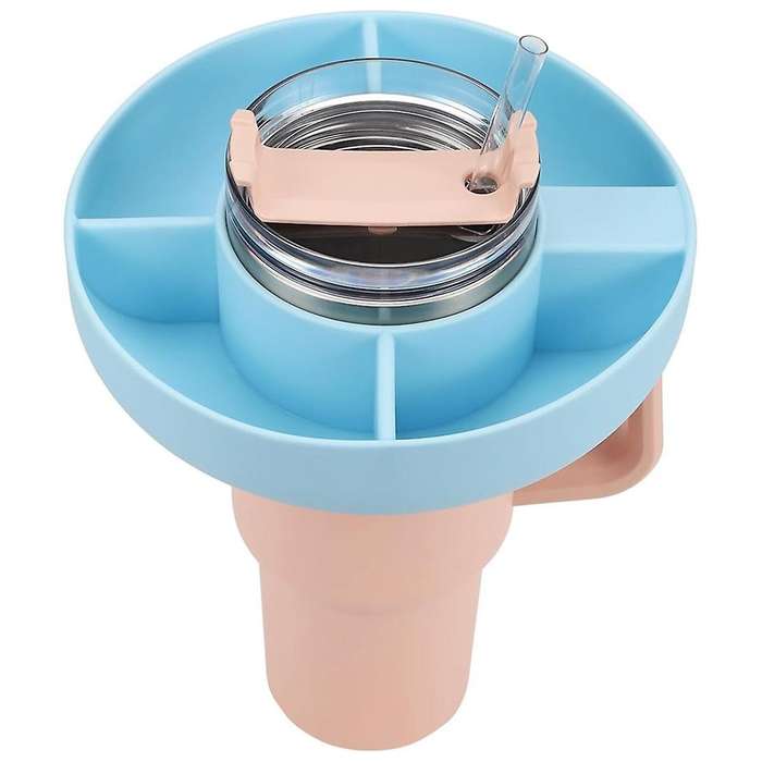 Snack Bowl for 40oz Tumbler with Handle,reusable Divided Tray Platter Food Storage Containers With