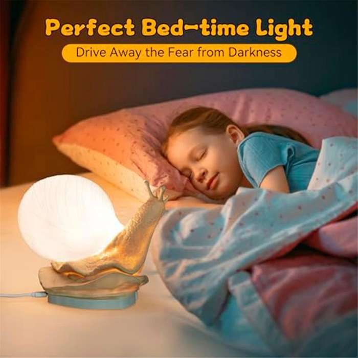 Snail Night Light for Kids, 2 Light Modes&24 Colors Baby Night Light, Cute Designed Kids Night Light