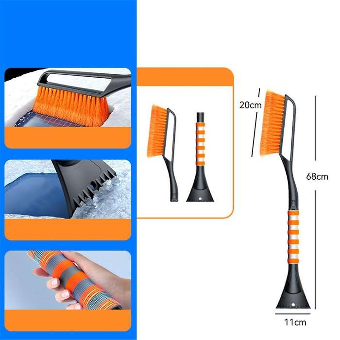 Snow Removal Brush Detachable De-icer for Car Windshield, Car Snow Plow and Brush for Car Truck Suv