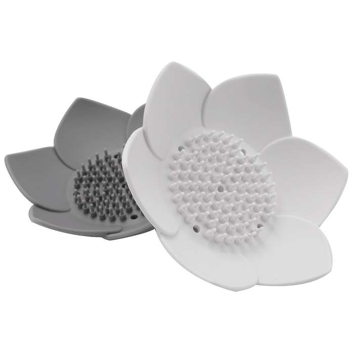 Soap Dish, Bar Soap Holder Case with Drain Holes, Silicone Soap Tray Saver Sponge Holder Soap Dishes